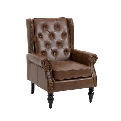 Modern Accent Armchair With Sturdy Wood Legs