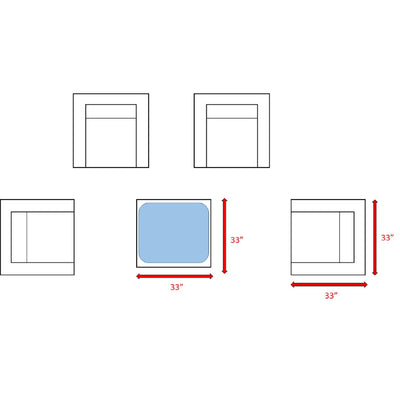 Outdoor Patio Chair Set For Patio With Foam Cushions