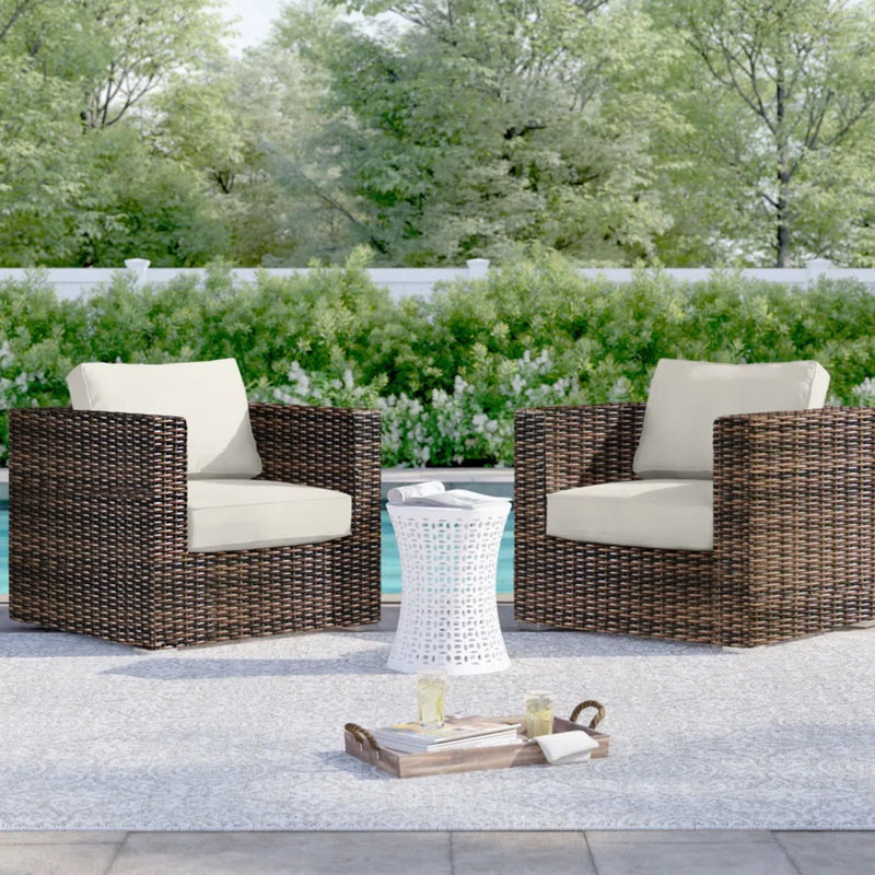 Outdoor Chairs Set With Cushions - Brown Mix