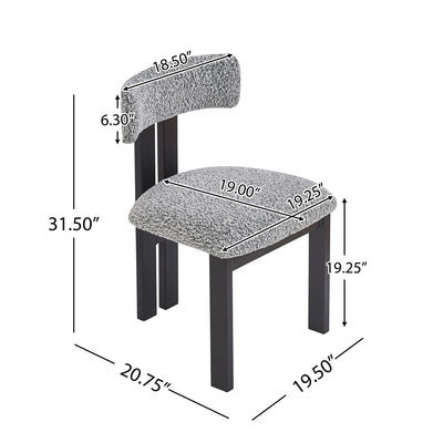 Modern Upholstered Armless Dining Chairs With Metal Legs