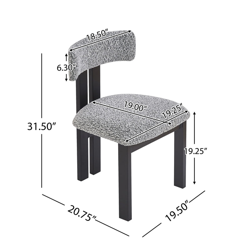 Modern Upholstered Armless Dining Chairs With Metal Legs