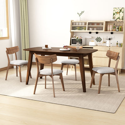 5 Piece Mid - Century Dining Set, Upholstered Dining Chairs