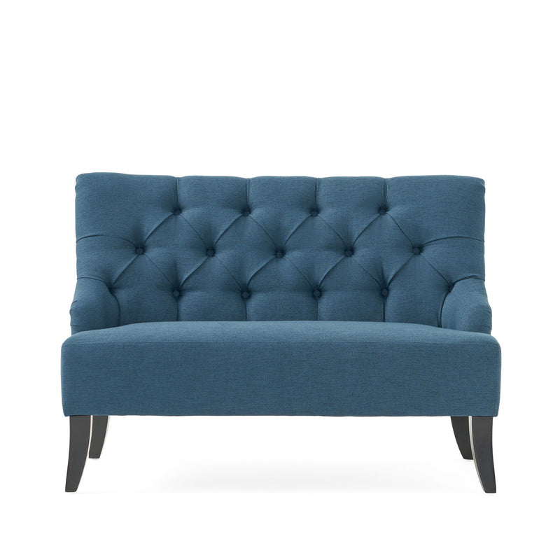 Nicole - French Style Upholstered Loveseat With Tufted Backrest