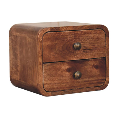 Curved Wall Mounted Bedside Nightstand