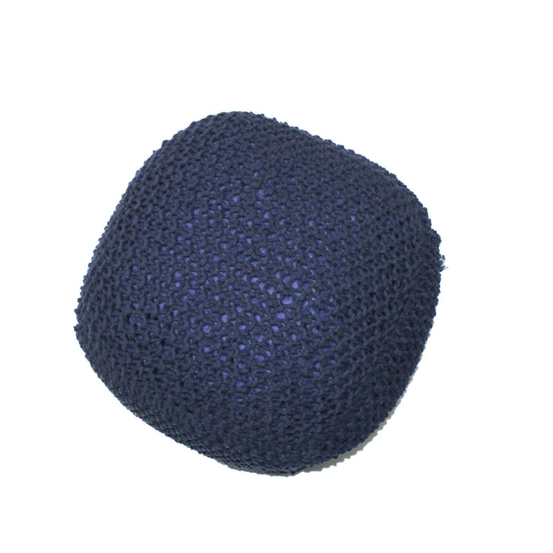 Semi Rounded Pouf, Cable Knitted, Perfect Seating