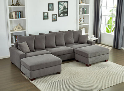 5 Seater Oversized Convertible L & U Shaped Couch