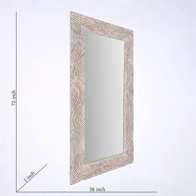 Handcarved Rectangle Mirror Accent With 3mm Glass - Antique White