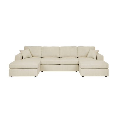 3 Piece Corduroy Double Chaise Sectional Sofa