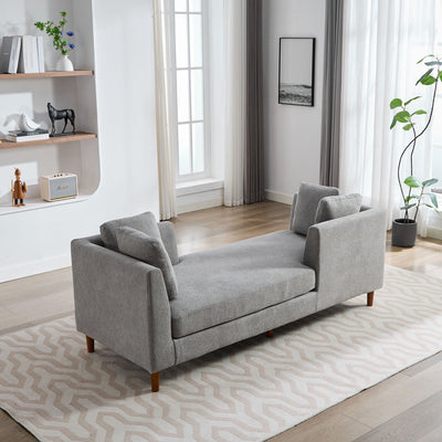 Wide Modern Double Sided Upholstered Chaise Lounge