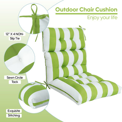 2 Piece High Back Patio Chair Cushion Set, Tufted Adirondack And Rocking Chair Cushions
