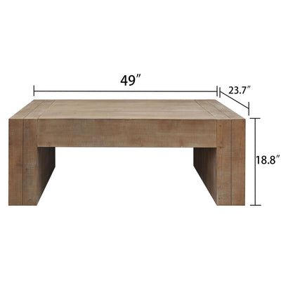 Rustic Wood Coffee Table Modern Farmhouse Rectangular Table For Living Room - Natural / Natural Multi / Natural Wood / Natural / Rustic