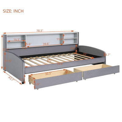 Luxurious Upholstered Platform Bed With Storage Drawers