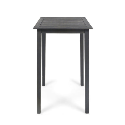 Outdoor Minimalist Acacia Wood Square Bar Table