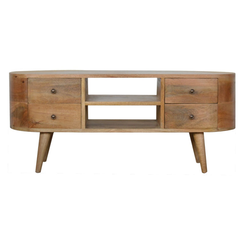 Rounded Entertainment Unit - Oak