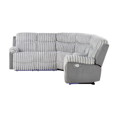 Bruni - Sectional Sofa With LED Lighting And Manual Recline - Gray