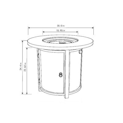 Propane Gas Fire Pit Table, 50000 Btu Round Steel Fire Pit