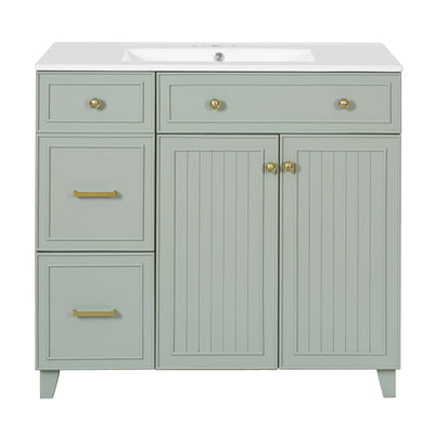 Bathroom Vanity With Sink, Soft Close Doors, Adjustable Shelves