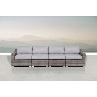 Contemporary Outdoor Rattan Wicker Sectional Seating Group With Cushions