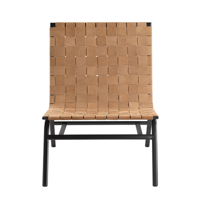 Camden - Woven Accent Chair With Basket Weave Design Metal Frame - Brown