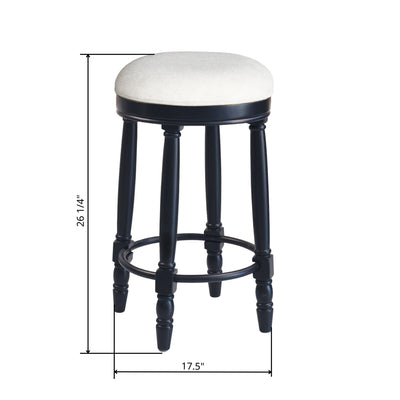 360° Swivel Wooden Barstools With Upholstered Seat, Counter Height (Set of 2)