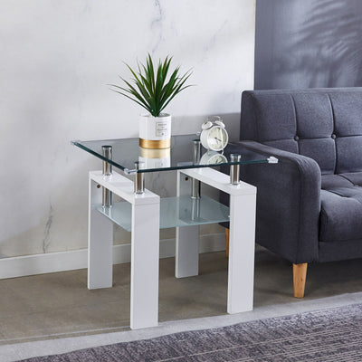 Clear Glass Top Side Table, Modern Design For Home