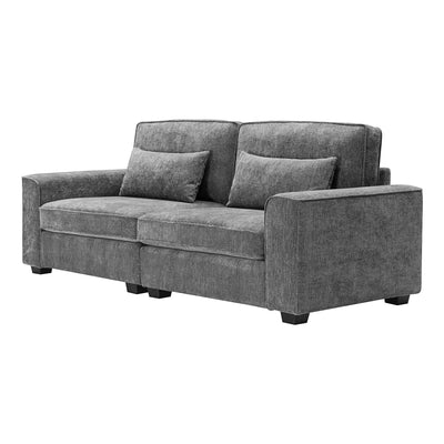 Modern Fabric Sofa With Plush Cushions, Sleek Arm Design