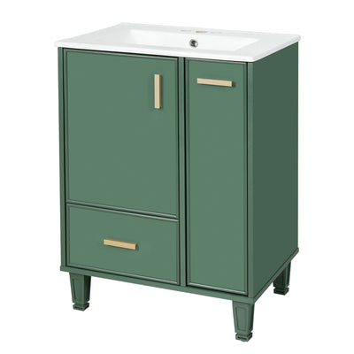 Bathroom Vanity With Sink, Deep Drawer, Door Shelf, 2 Tier Basket