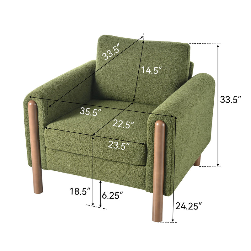Oversized Accent Chair With Curved Armrests