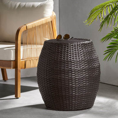 Outdoor Wicker Patio Side Table