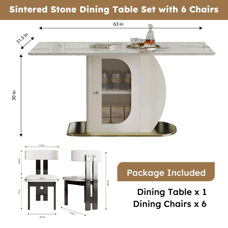 Modern Dining Table Set With Storage, Includes Chairs