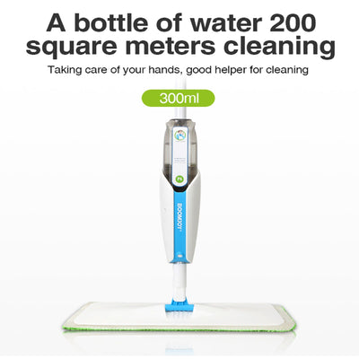 Superfine Fiber Washable Mat Spray Mop With 300Ml Reusable Bottle For Various Floors - Blue