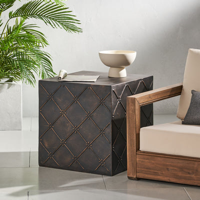 Outdoor Lightweight Concrete, Side Table - Copper