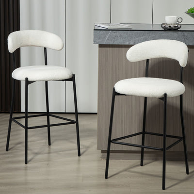 Counter Height Bar Stools With Powder Coating Base And Footrest