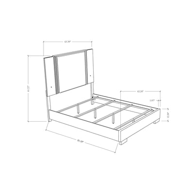 Moon - 5 Pieces Bedroom Set With LED Lighting