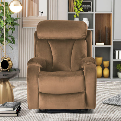 Lift Chair Recliner Power Remote Control Recliner Sofa Relax Soft Chair Anti - Skid Australia Cashmere Fabric Furniture Living Room - Brown