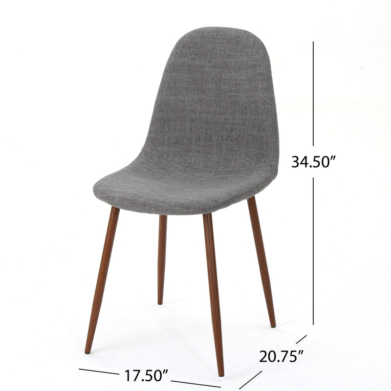 Modern Minimalist Fabric Dining Chair With Iron Legs