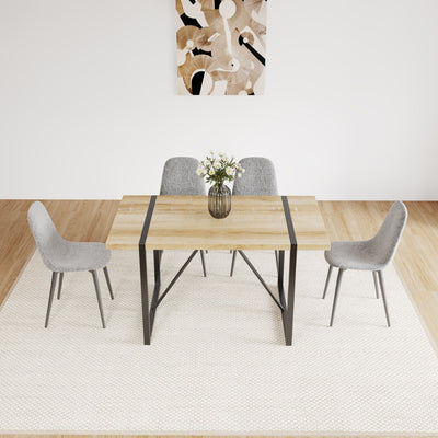 Modern Accent Dining Chairs Upholstered Seat, Metal Legs (Set of 4)