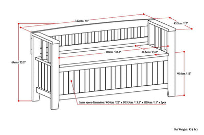 Acadian - Entryway Storage Bench, Handcrafted