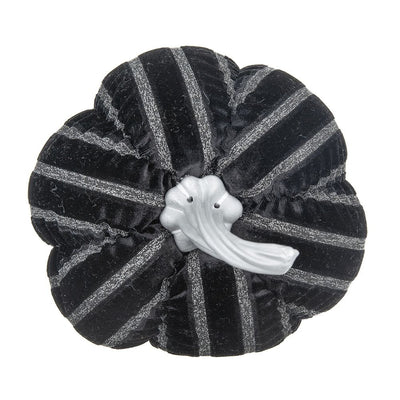 Stripe Pumpkin Decor, For Holiday Halloween Decoration - Black / White