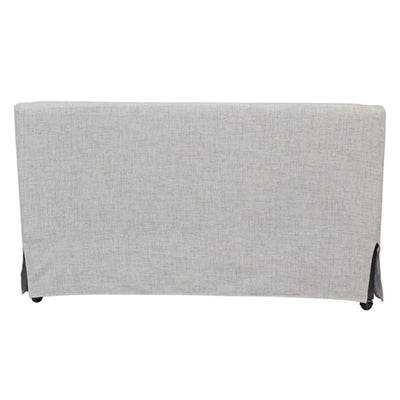 Slip Covered Settee With Casters - Beige