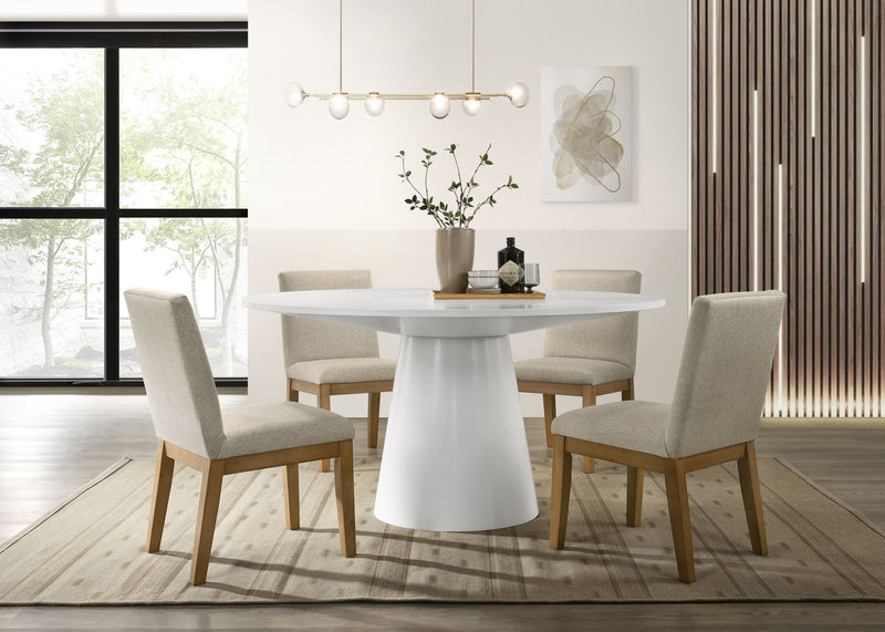 Jasper - Wide Contemporary Round Dining Table Set