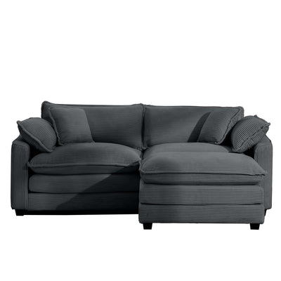 Modern Oversized Modular Cushion Sofa With Ottoman, Low Back, Deep Seating Sofa Set