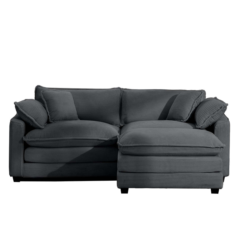 Modern Oversized Modular Cushion Sofa With Ottoman, Low Back, Deep Seating Sofa Set