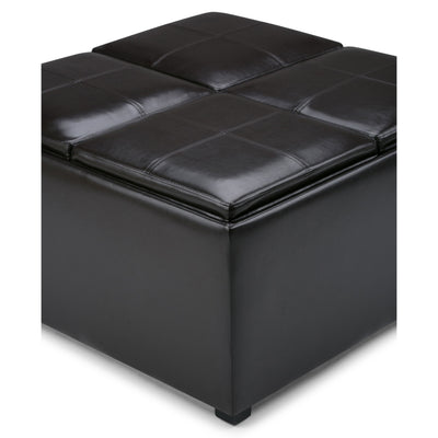 Avalon - Square Coffee Table Storage Ottoman - Tanners Brown