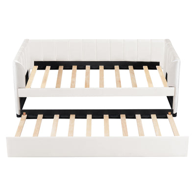 Upholstered Daybed With Ergonomic Design Backrest