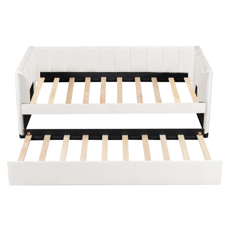 Upholstered Daybed With Ergonomic Design Backrest