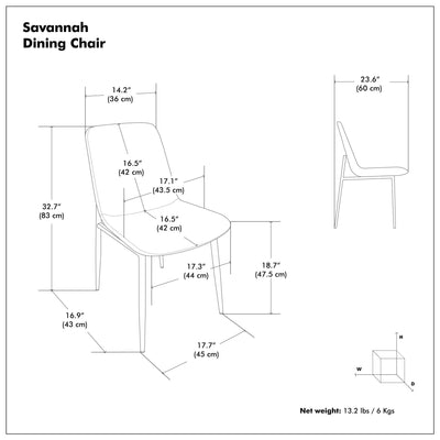 Savannah - Contemporary Design Dining Chair (Set of 2)