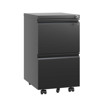 Metal Drawer Mobile File Cabinet With Lock For Home Office Organizer