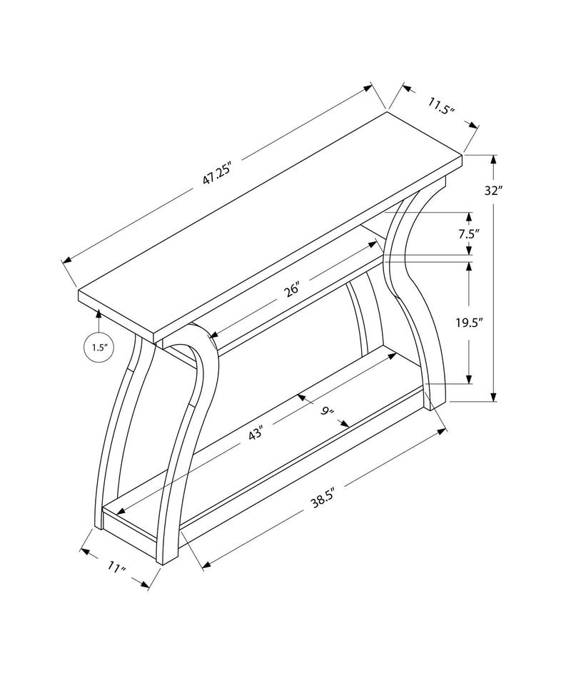 Accent Console Table For Entryway, Unique Curved Design