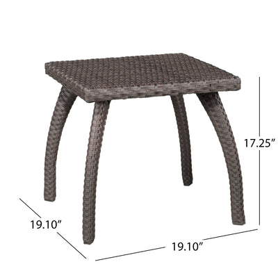 Luminant - Outdoor Side Table With Iron Frame - Brown